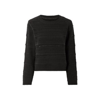 ESMARA® Damen Strickpullover aus weichem Ajour-Strick (Schwarz, L(44/46)) - B-Ware neuwertig