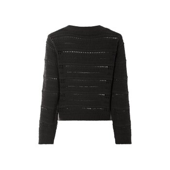 ESMARA® Damen Strickpullover aus weichem Ajour-Strick (Schwarz, L(44/46)) - B-Ware neuwertig