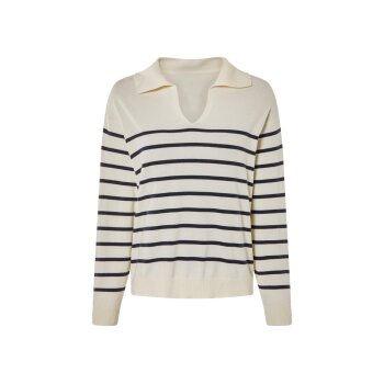 esmara® Damen Strickpullover, mit leicht überschnittenen Schultern (Streifen/weiß, M(40/42)) - B-Ware neuwertig