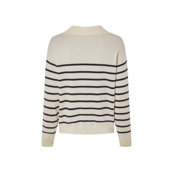esmara® Damen Strickpullover, mit leicht überschnittenen Schultern (Streifen/weiß, M(40/42)) - B-Ware neuwertig
