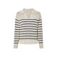 esmara® Damen Strickpullover, mit leicht überschnittenen Schultern (Streifen/weiß, M(40/42)) - B-Ware neuwertig