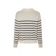esmara® Damen Strickpullover, mit leicht überschnittenen Schultern (Streifen/weiß, M(40/42)) - B-Ware neuwertig