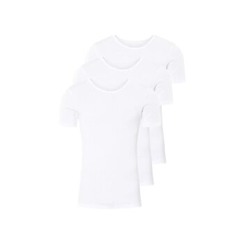 LIVERGY® Herren Feinripp-Unterziehshirts, 3 Stück (Rundhals, weiß, 5/M) - B-Ware neuwertig