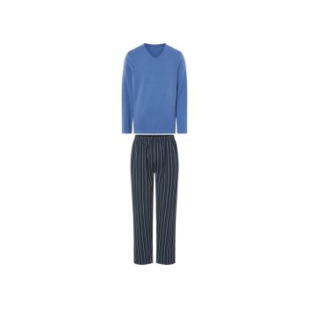 LIVERGY® Herren Pyjama, mit Gummizugbund (Blau, S(44/46)) - B-Ware neuwertig