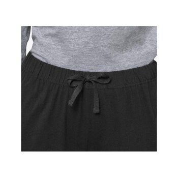 ESMARA® Damen-Pyjama lang, mit Baumwolle, M, grau/schwarz - B-Ware neuwertig
