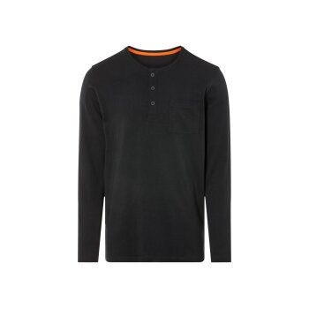 LIVERGY® Herren-Langarmshirt, körpernah geschnitten, M, schwarz - B-Ware neuwertig