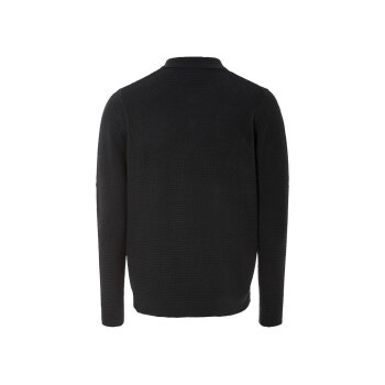 LIVERGY® Herren Poloshirt, aus weichem Struktur-Strick (Schwarz, M (48/50)) - B-Ware neuwertig