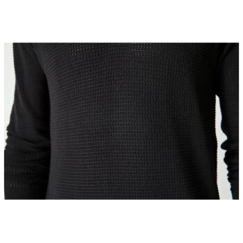 LIVERGY® Herren Poloshirt, aus weichem Struktur-Strick (Schwarz, M (48/50)) - B-Ware neuwertig