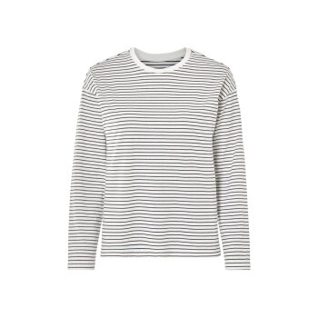 ESMARA® Damen Langarmshirt, aus reiner Bio-Baumwolle (schwarz/Streifen, L (44/46)) - B-Ware neuwertig