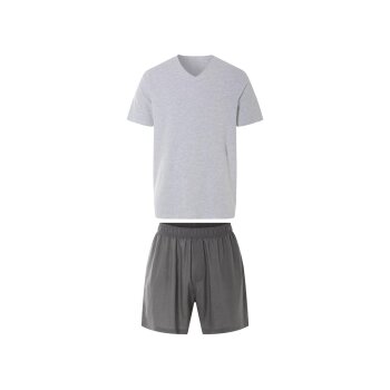 LIVERGY® Herren Pyjama mit Leinen (Grau, L (52/54)) - B-Ware neuwertig