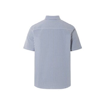 LIVERGY® Herren Freizeithemd, mit leicht abgerundetem Saum (blau/weiß/Streifen, XXL (45/46)) - B-Ware neuwertig