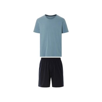 LIVERGY® Herren Pyjama, mit hohem Baumwollanteil (blau/Navy, M (48/50)) - B-Ware neuwertig