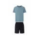 LIVERGY® Herren Pyjama, mit hohem Baumwollanteil (blau/Navy, M (48/50)) - B-Ware neuwertig