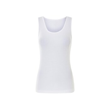 esmara® Damen Tops, 2 Stück, in modischer Ripp-Qualität (khaki/weiß, M(40/42)) - B-Ware neuwertig