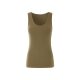 esmara® Damen Tops, 2 Stück, in modischer Ripp-Qualität (khaki/weiß, M(40/42)) - B-Ware neuwertig