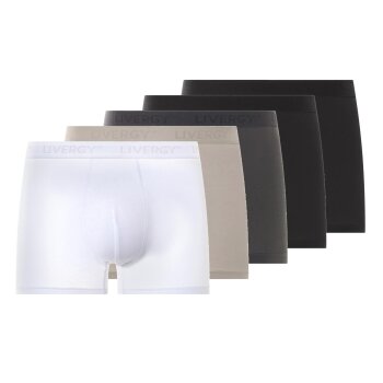 LIVERGY® Herren Boxer, 5 Stück, mit hohem Baumwollanteil (Schwarz/Grau, 7/XL) - B-Ware neuwertig