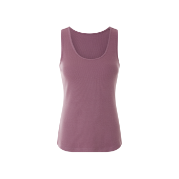 esmara® Damen Gerippte Tops, 2 Stück, in modischer Ripp-Qualität (rosa/beige, L(44/46)) - B-Ware neuwertig