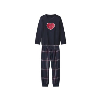 lupilu® Kleinkinder Pyjama mit Hose aus Flanell (Navy, 110/116) - B-Ware neuwertig