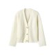 ESMARA® Damen Bouclé-Strickcardigan (Weiß, L(44/46)) - B-Ware neuwertig