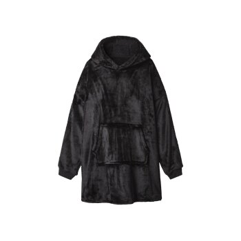 ESMARA® Damen/Herren Plüsch-Hoodie, S/M, schwarz - B-Ware neuwertig