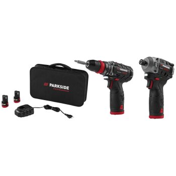 PARKSIDE PERFORMANCE® 12V Akku-Bohrschrauber Starterset mit 12V Akku-Drehschlagschrauber ¼ Zoll 170 Nm (mit Akku und Ladegerät) PBSPA 12 E4 / PDSSAP 12 B1 - B-Ware neuwertig