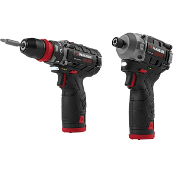 PARKSIDE PERFORMANCE® 12V Akku-Bohrschrauber Starterset mit 12V Akku-Drehschlagschrauber ¼ Zoll 170 Nm (mit Akku und Ladegerät) PBSPA 12 E4 / PDSSAP 12 B1 - B-Ware neuwertig