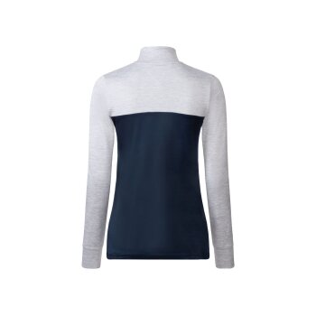 CRIVIT Damen Thermo-Funktionsshirt, mit Stehkragen (hellgrau/navy, XS (32/34)) - B-Ware neuwertig