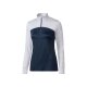 CRIVIT Damen Thermo-Funktionsshirt, mit Stehkragen (hellgrau/navy, XS (32/34)) - B-Ware neuwertig