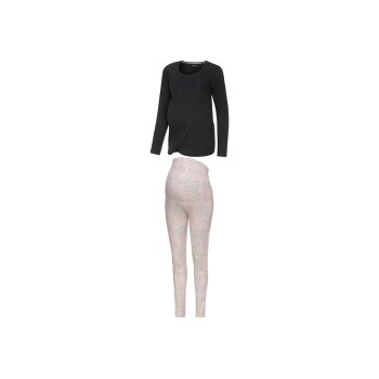 esmara® Damen Umstandspyjama, mit Bio-Baumwolle (Punkte schwarz, S(36/38)) - B-Ware neuwertig