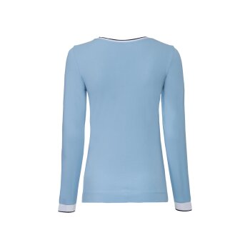 ESMARA® Damen-Langarmshirt, mit Baumwolle, L, streifen/hellblau/schwarz/weiß - B-Ware neuwertig