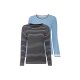 ESMARA® Damen-Langarmshirt, mit Baumwolle, L, streifen/hellblau/schwarz/weiß - B-Ware neuwertig