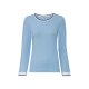 ESMARA® Damen-Langarmshirt, mit Baumwolle, L, streifen/hellblau/schwarz/weiß - B-Ware neuwertig