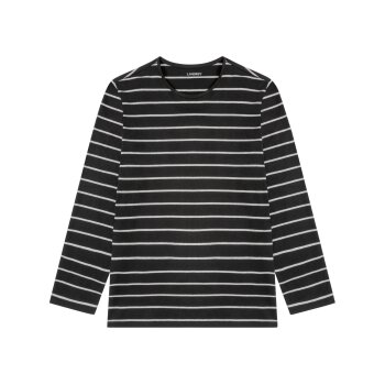 LIVERGY® Herren Pyjama lang, gestreift/schwarz/dunkelgrau, L(52/54) - B-Ware neuwertig