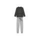LIVERGY® Herren Pyjama lang, gestreift/schwarz/dunkelgrau, L(52/54) - B-Ware neuwertig