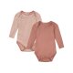 lupilu® Baby Mädchen Langarmbodys, 2 Stück, aus reiner Bio-Baumwolle (Streifen/altrosa, 74/80) - B-Ware neuwertig