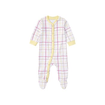 lupilu® Baby Schlafoveral, aus 100 % Bio-Baumwolle (weiß, 62) - B-Ware neuwertig