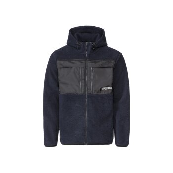LIVERGY® Herren Fleecejacke, mit Kapuze, wärmend (blau, M(48/50)) - B-Ware neuwertig