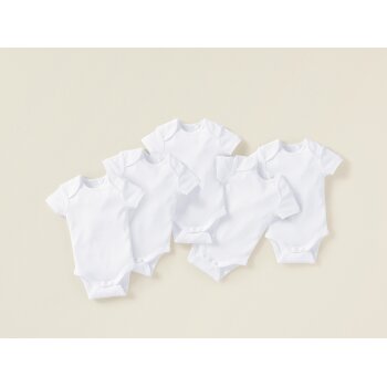 lupilu® Baby Bodys, 5 Stück, aus reiner Bio-Baumwolle (Weiß, 50/56) - B-Ware neuwertig