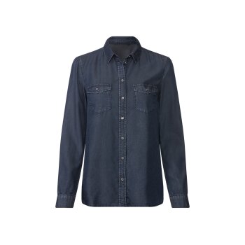 esmara® Damen Bluse, im Denim-Look (dunkelblau, 46) - B-Ware neuwertig