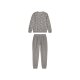 pepperts!® Kinder-Mädchen-Pyjama, aus kuschelig weichem Frottee, 146/152, grau gemustert - B-Ware neuwertig