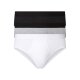 LIVERGY® Herren Slips, 3 Stück, mit hohem Baumwollanteil (schwarz/grau/weiß, 4/S) - B-Ware neuwertig