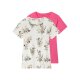 LUPILU® Kleinkinder/Kinder T-Shirts, 2 Stück, mit Leinen (Pink/Weiß, 122/128) - B-Ware neuwertig