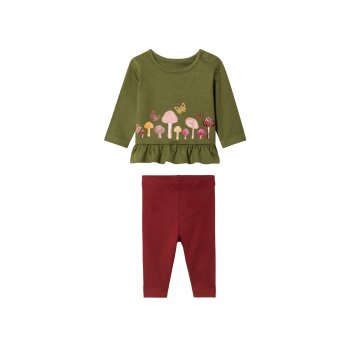 lupilu® Baby-Set, 2-teilig, mit Bio-Baumwolle (grün/rot, 86/92) - B-Ware neuwertig