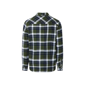 LIVERGY® Herren Flanellhemd, aus reiner Baumwolle (marine/olive, M(39/40)) - B-Ware neuwertig