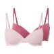esmara® Damen Bügel-BHs, 2 Stück, gepolsterte Cups (rot/rosa, 75B) - B-Ware neuwertig