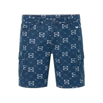 LIVERGY® Herren Jeansshorts aus reiner Baumwolle (Gemustert/blau, 34) - B-Ware neuwertig