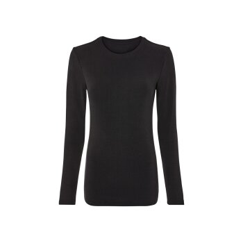 esmara® Damen Umstands-Langarmshirt, in modischer Ripp-Qualität (Schwarz, L(44/46)) - B-Ware neuwertig