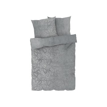 LIVARNO home Plüsch-Tagesdecke, 240 x 220 cm, grau -...