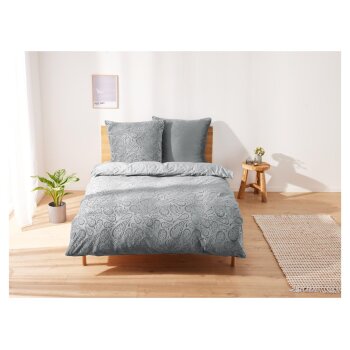 LIVARNO home Plüsch-Tagesdecke, 240 x 220 cm, grau -...