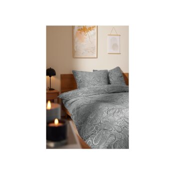 LIVARNO home Plüsch-Tagesdecke, 240 x 220 cm, grau - B-Ware neuwertig